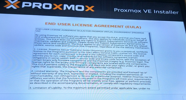 Proxmox install