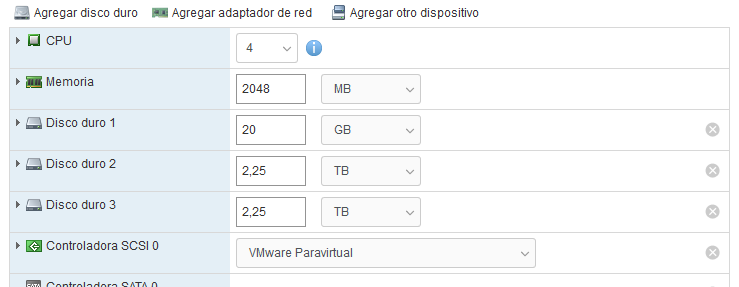 Añadir discos en VMware